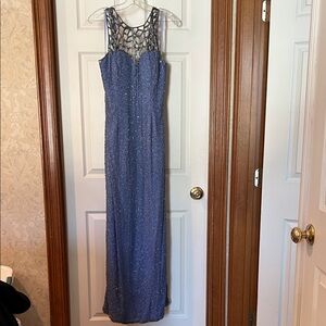 Scala - Elegant Periwinkle Evening Gown with beads and sequins- XXL